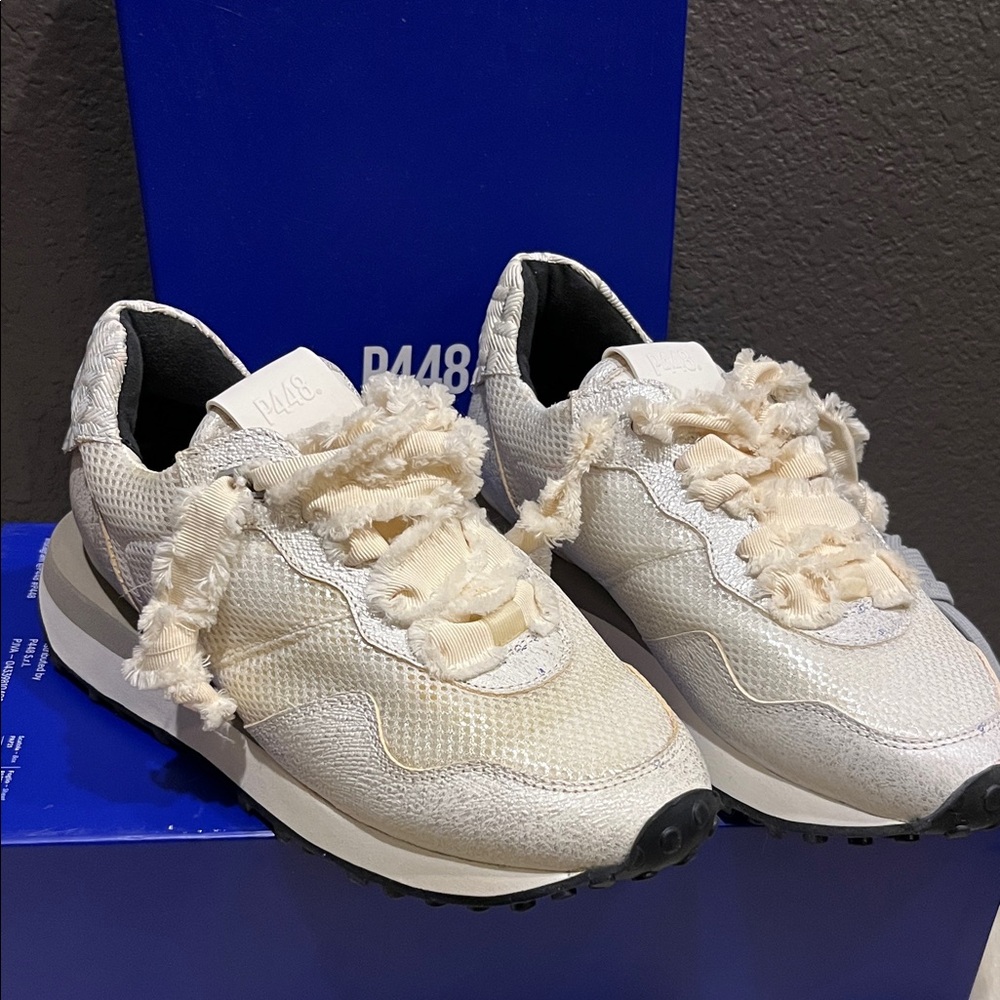 P448 Women's Textured Cream Sneakers